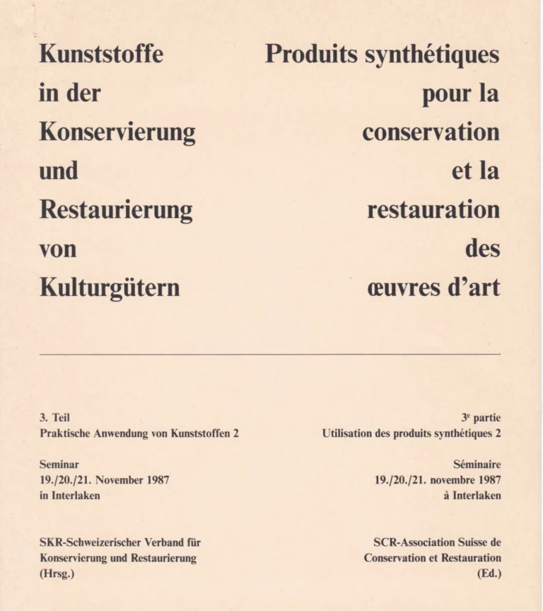 Claire Brochu Restauration De Peintures Marseille 1Article Sur L Utilisation De Produits Synthetiques Page 0001